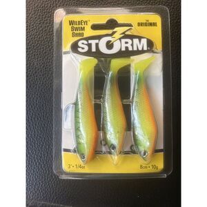 NIP Wildeye Swim Shad 1/4 Oz. Firetiger Soft Bait Fishing Lures‎ Lifelike Action